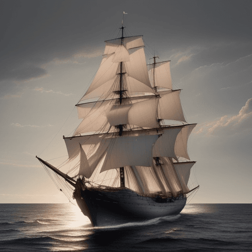 AI generated: Photo of a ultra realistic sailing ship, dramatic light, use this as a reference  