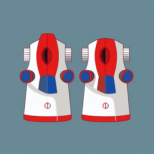 AI generated: A pair of modern binoculars in a flat vector illustration style. The binoculars have a sleek design ...