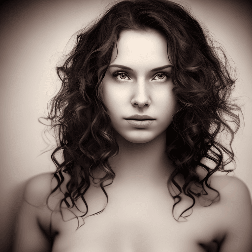 AI generated: (seductive:1. 1) (24. 3) year old (woman:1. 1) wavy hair is totally (naked:1. 1) in a completely (da...