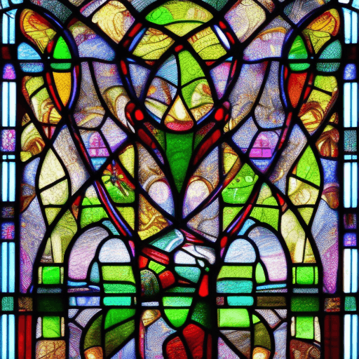AI generated: stain glass window of , light shiny through, intricate, elegant, highly detailed, digital painting,s...