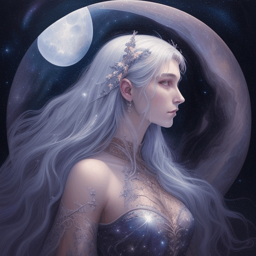 AI generated: ((masterpiece)), (best quality), (detailed), full moon, galaxy, stars, mythical creatures, northern ...