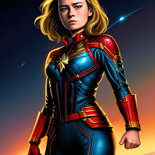 AI generated: Brie Larson Captain Marvel in a Disney Character Style, 

 

