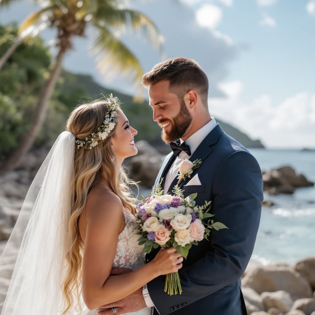 AI generated: augusting angira wedding by the seaside in Seychelles 