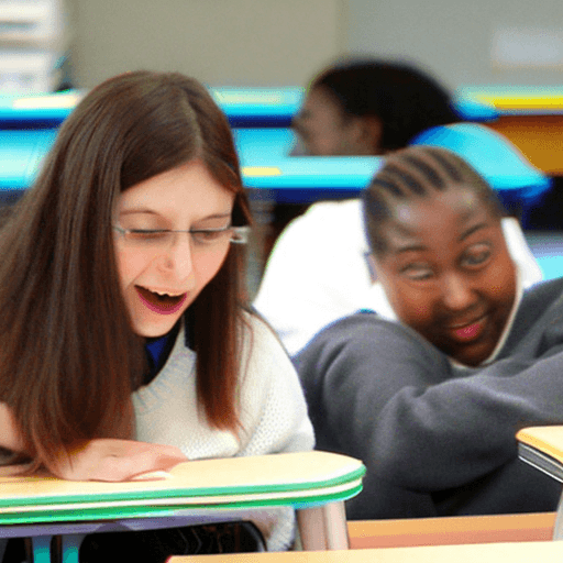 AI generated: girl in classroom, with cum on her face