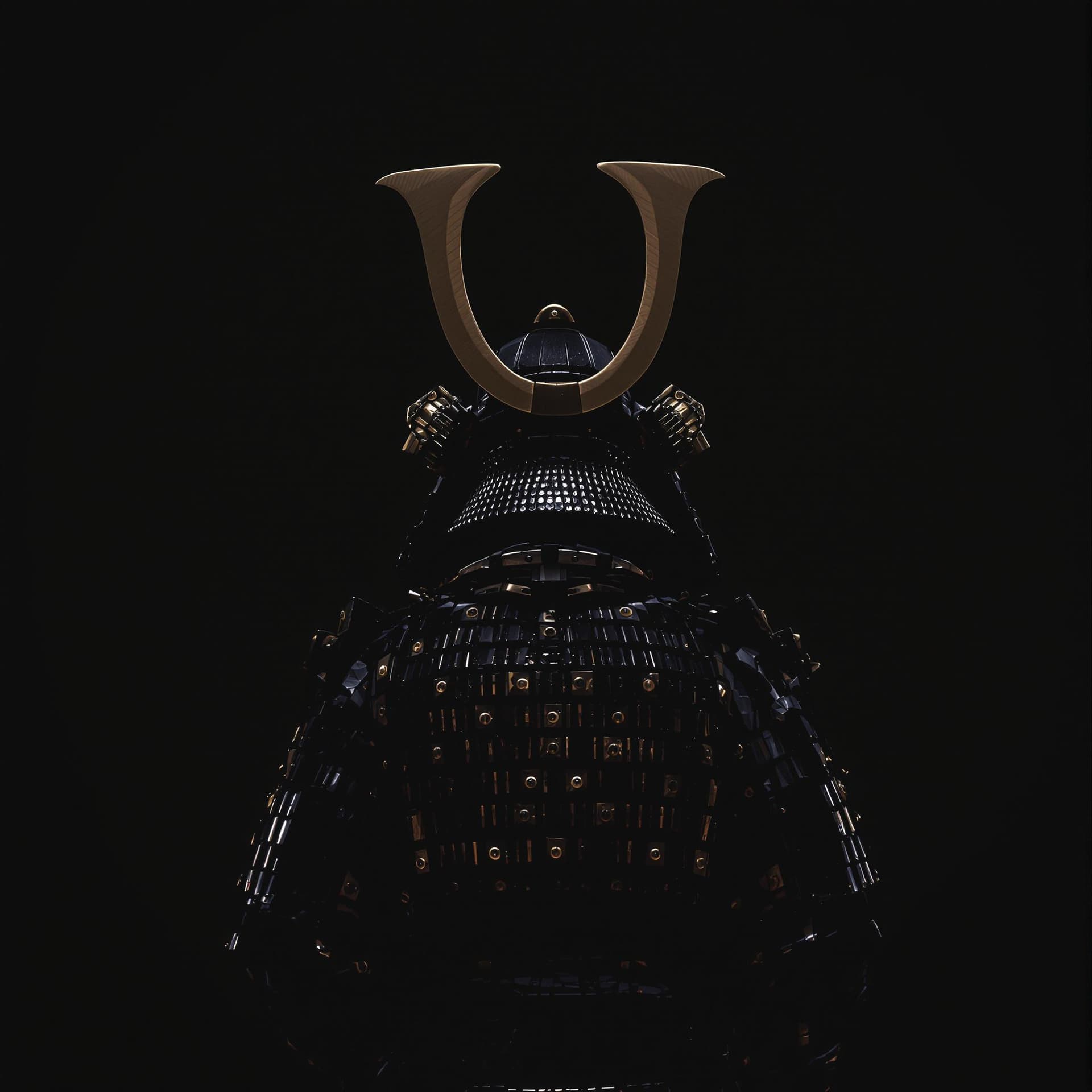 AI generated: A unique warm and dark picture f a samurai facing back giving a look of contempo to the camera