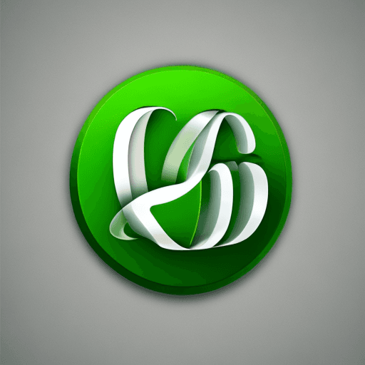AI generated: logo 3d, green, minimalist, S and B