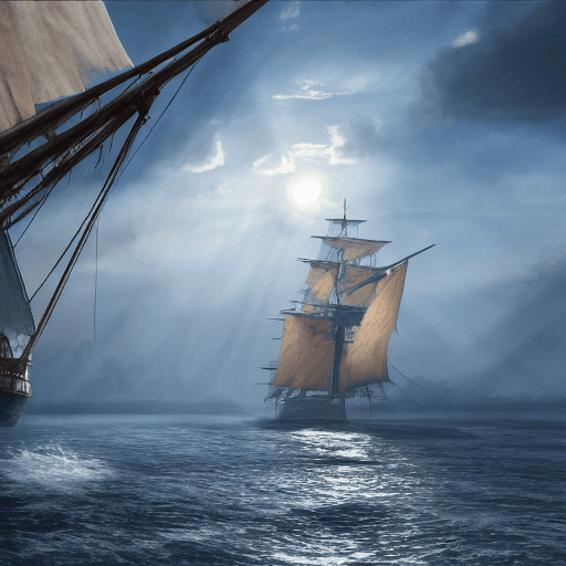AI generated: Photo of a ultra realistic sailing ship, dramatic light, pale sunrise, cinematic lighting, battered,...
