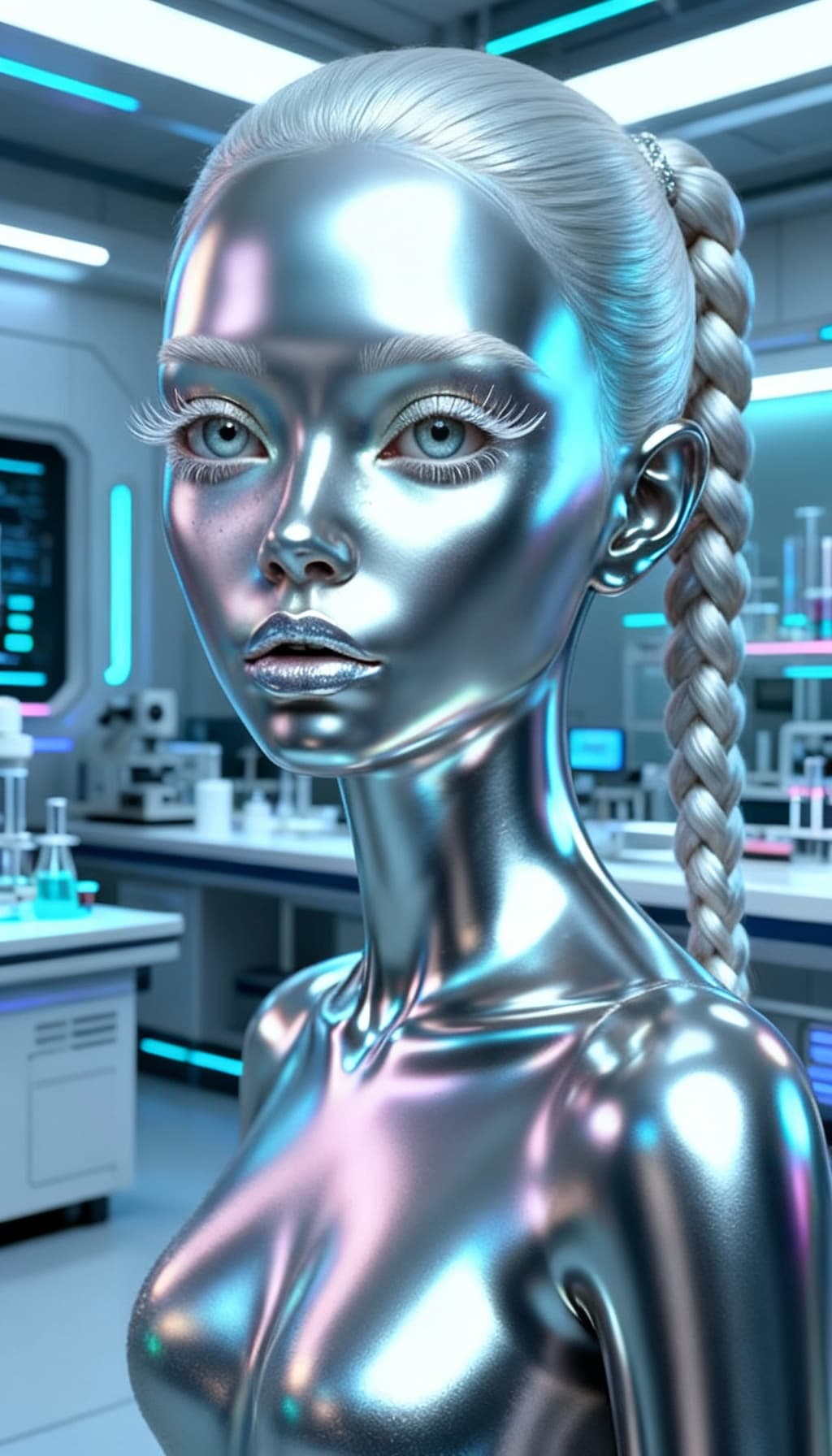 AI generated: Eliminate all openings within this robot. Close all gaps over the body and face to make this charact...