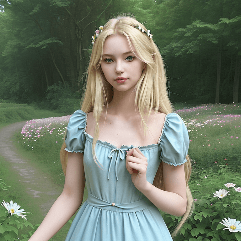 AI generated: Photo of a 2D European woman in her early 20s, she is super beautiful with small lips and nose and l...