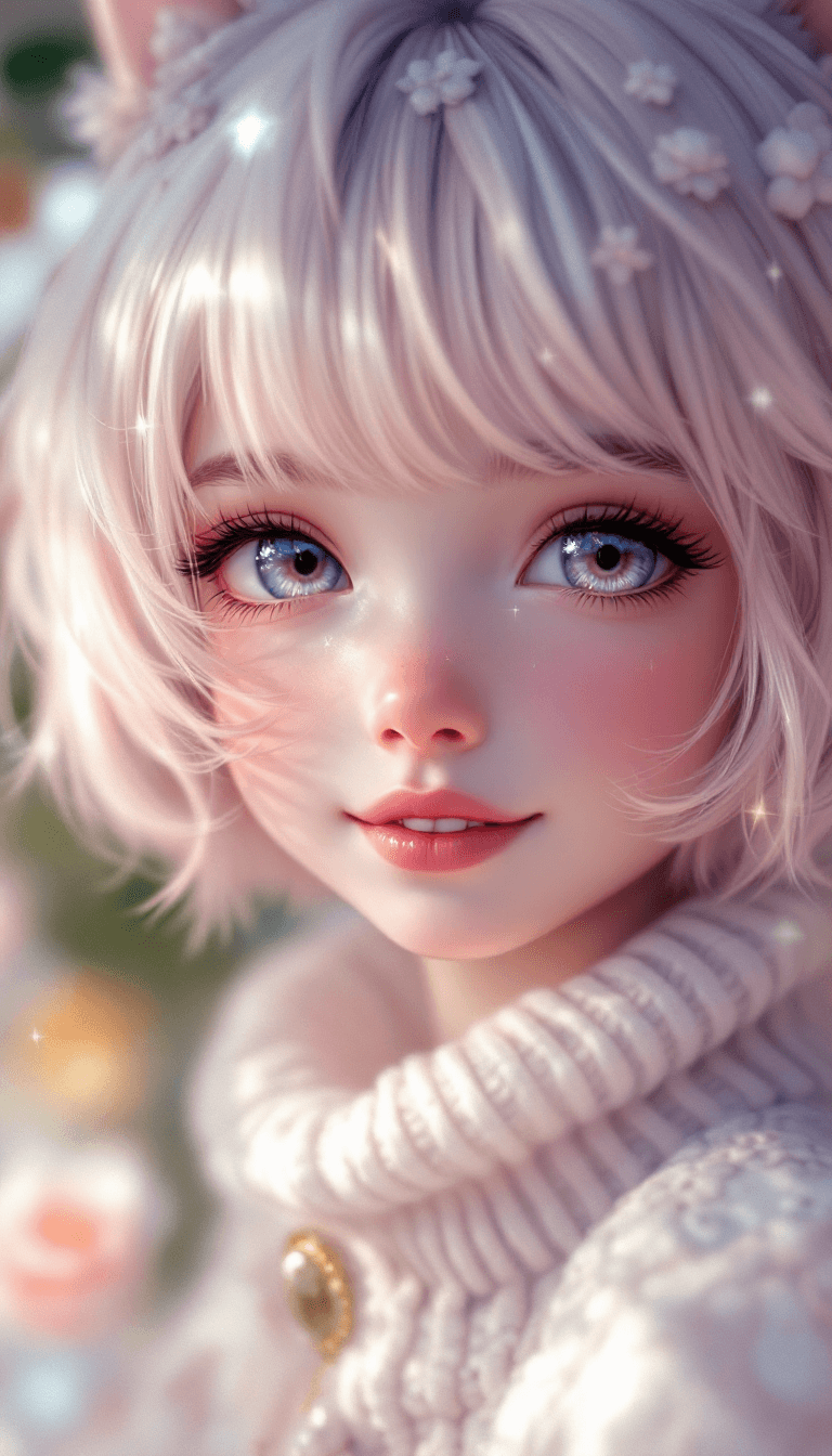 AI generated: A cute girl with short hair, intricate, whimsical, highly detailed, digital art by Shiro and Krenz C...