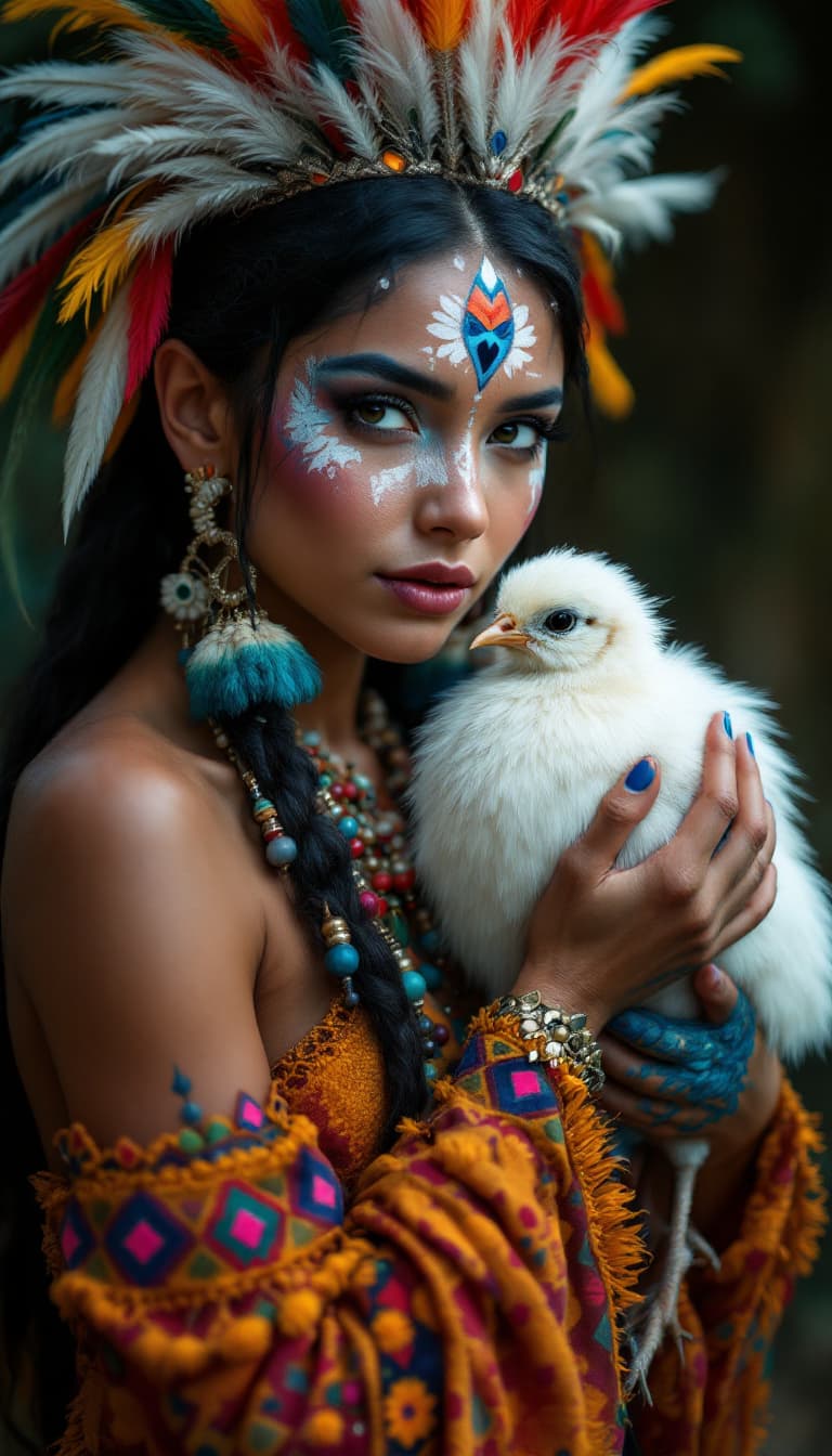 AI generated: a native American Indian, with very
colorful clothes and (Sex) a little sensual, wild style girl 4k....