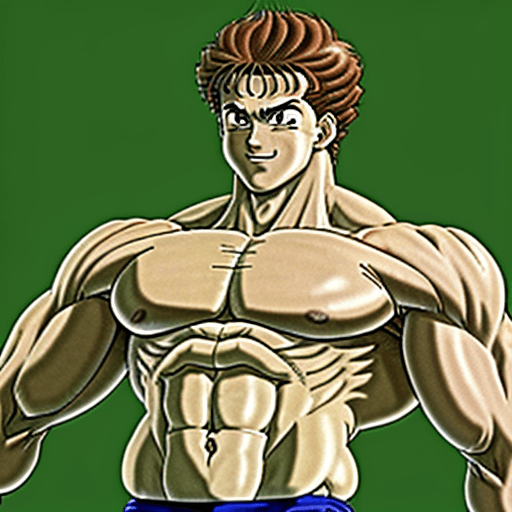 AI generated: baki 1994 ova physique animation style