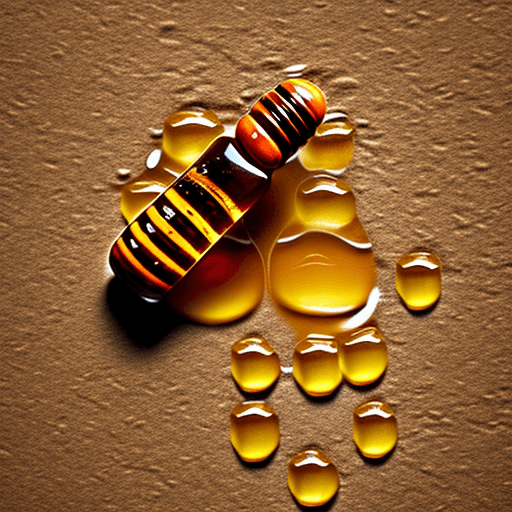 AI generated: the name AbejArte seems to be made of bee honey, that there are a few drops that are about to fall f...