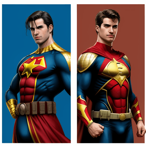 AI generated: If the countries of Spain and the United States were male superheroes
