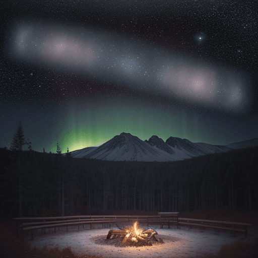 AI generated: Hyper realistic ground level watercolor logo design of night sky phenomena, comet, supernova, conste...