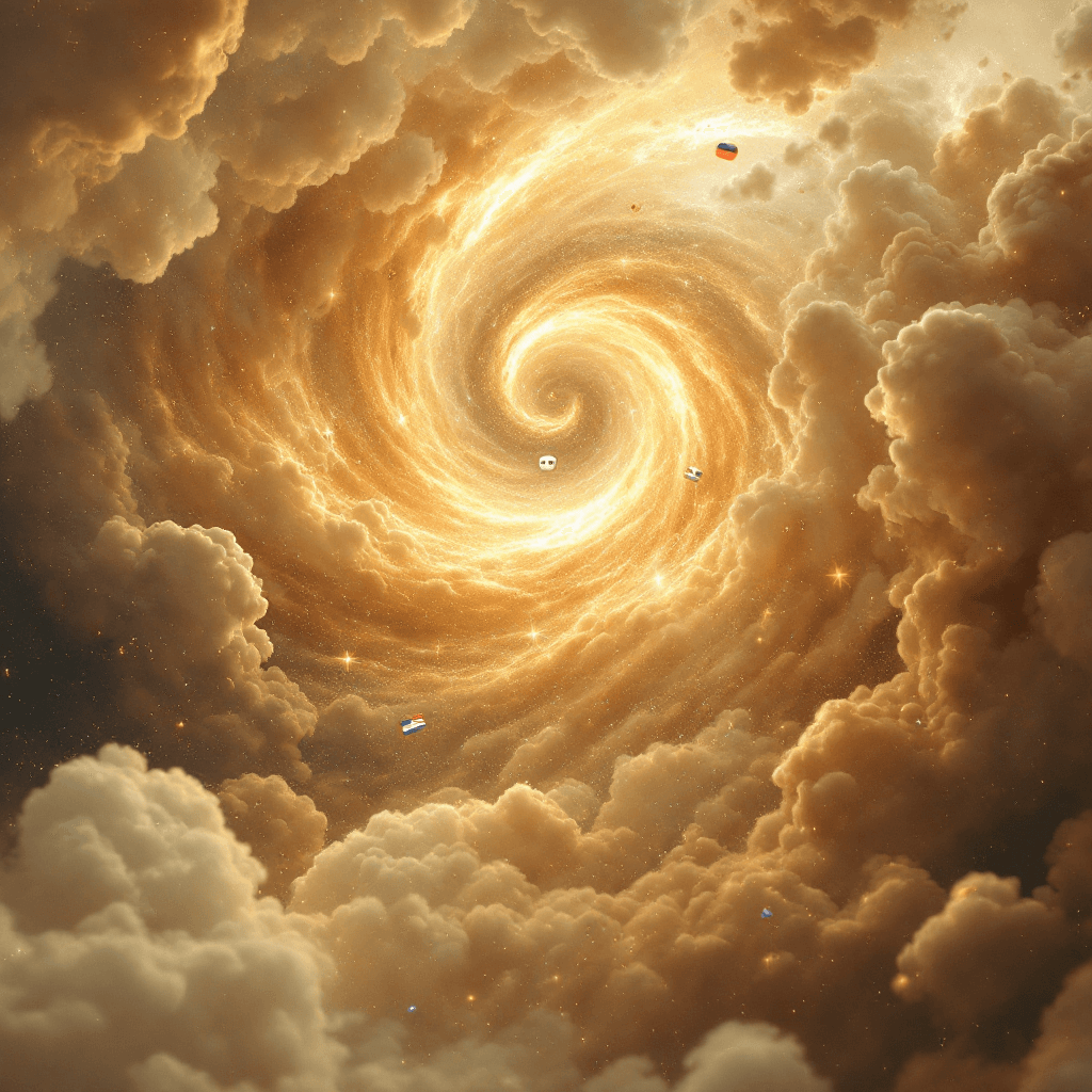 AI generated: In the ethereal space, a contemporary reinterpretation of Michelangelo’s iconic work, The Creation o...