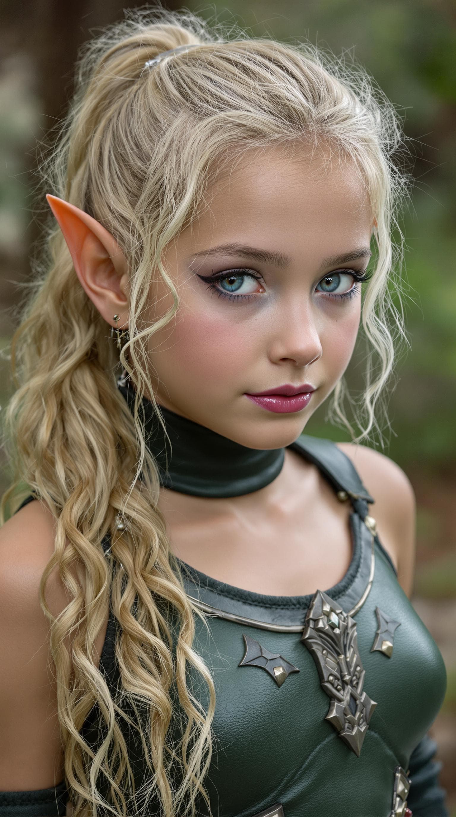 AI generated: a professional photo of a exceptionally beautiful girl in the world (age 7), (seven year old) short ...