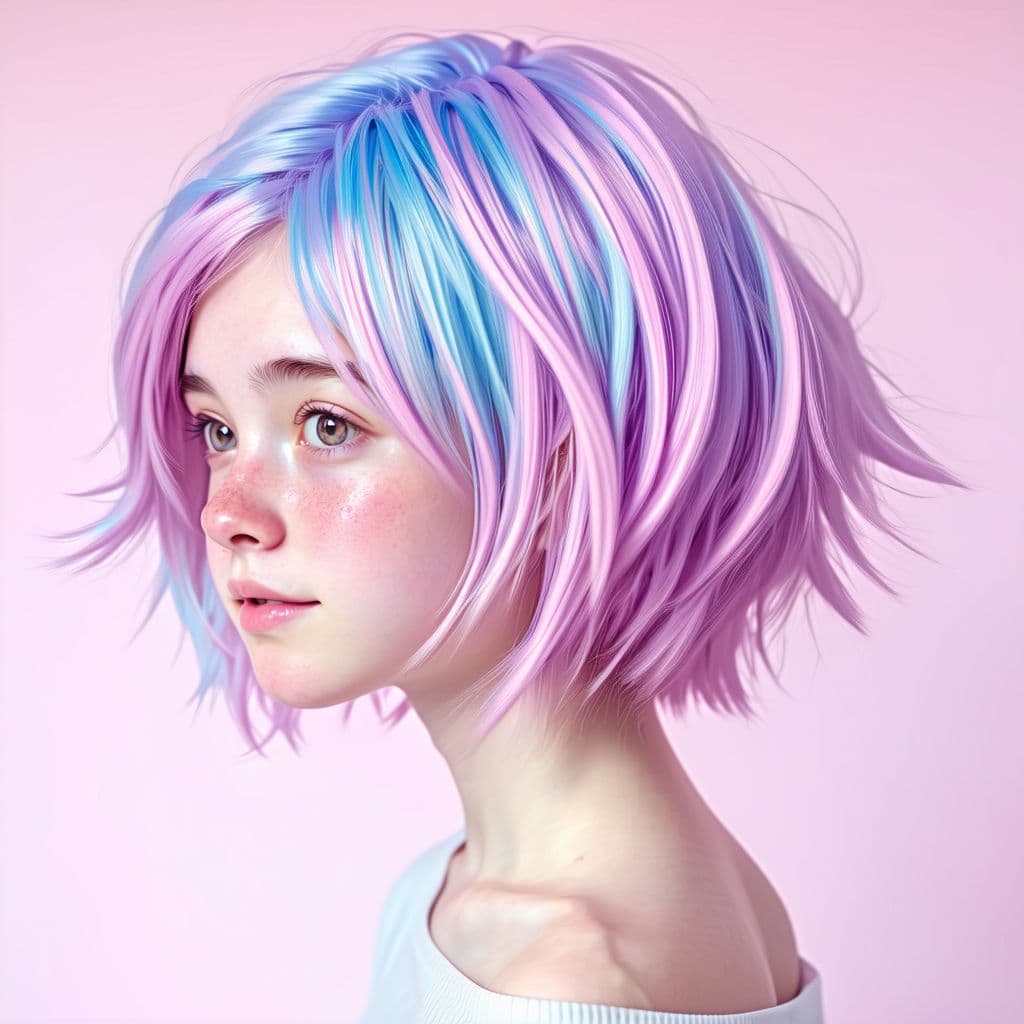 AI generated: A 18 years old girl, nacked, style of candycore hair, --v 6.0 --ar 9:16