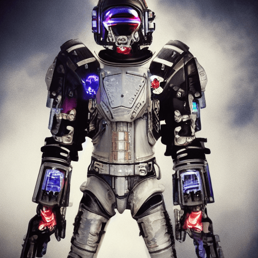 AI generated: space cowboy| futuristic western| detailed space bounty hunter attire| plasma revolver| cybernetic e...