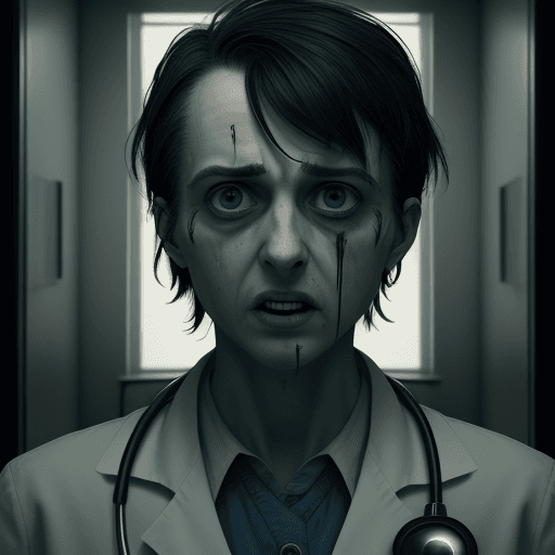 AI generated: schizophrenic, psycho and psycho doctor in mental hospital,4k,ulra hd 