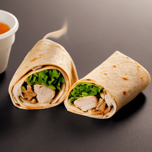 AI generated: [Product: Chicken Wrap], [Purpose: Editorial Photography], Shot on 70mm lens, Depth of Field, Bokeh,...