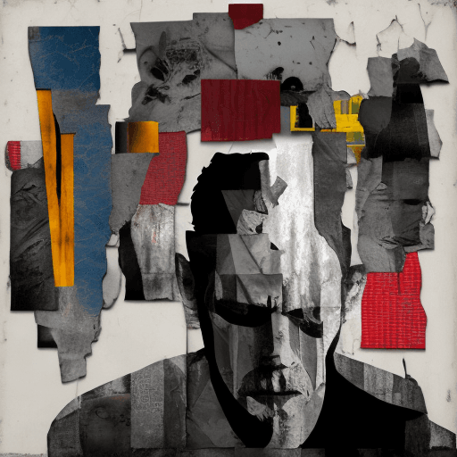AI generated: abstract, broken man, outcast, far from love, far from society, no face, in the style of multi-layer...
