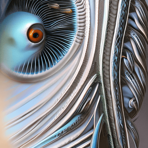 AI generated: Goddess close-up portrait ribcagel. jellyfish phoenix head, nautilus, orchid, skull, betta fish, bio...
