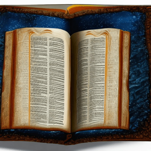 AI generated: An open bible where the pages are waves of the sea that are open and in the center of the bible wher...