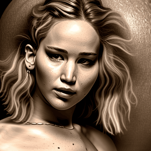 AI generated: Naked Jennifer Lawrence with huge round boobs and a big ass having sex. Hyper realistic, 8k image
