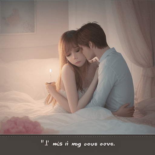 AI generated: a romantic photo, message "i miss you", love, no words