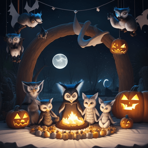 AI generated: Pop-up book page of a hung in cozy living cave full of laughter and joy, Lemurs family in cute costu...