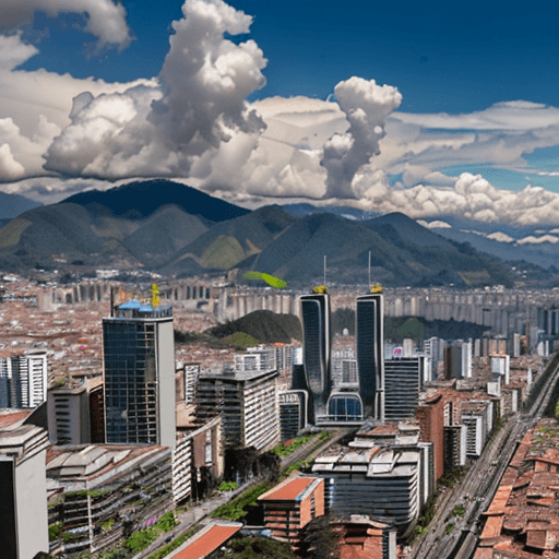 AI generated: High quality photography of a city with clean air in Bogota Colombia 8k