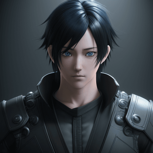 AI generated: anime man:: Blue eyes::Black hair::4 hyper-realistic ::5 detailed character expressions::unique char...