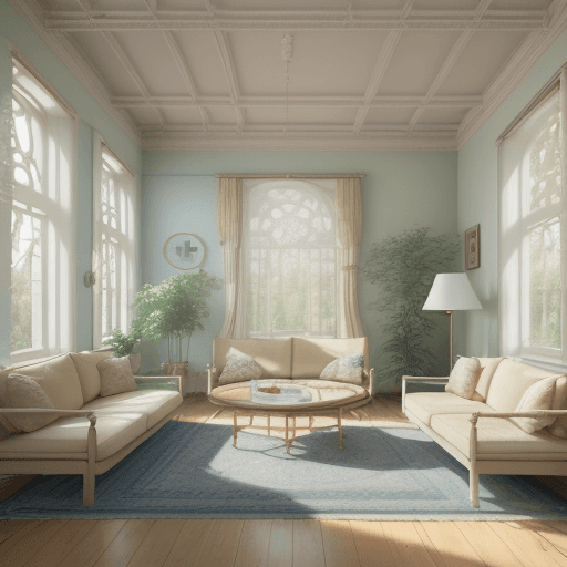 AI generated: High resolution photography interior design, dreamy sunken living room conversation pit, wooden floo...