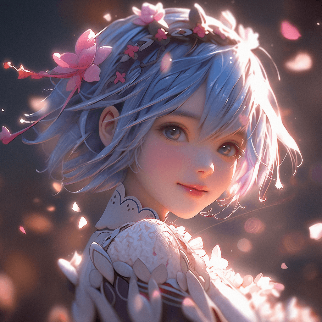 AI generated: Rem, Re:Zero, head and shoulders portrait, 8k resolution concept art portrait by Greg Rutkowski, Art...