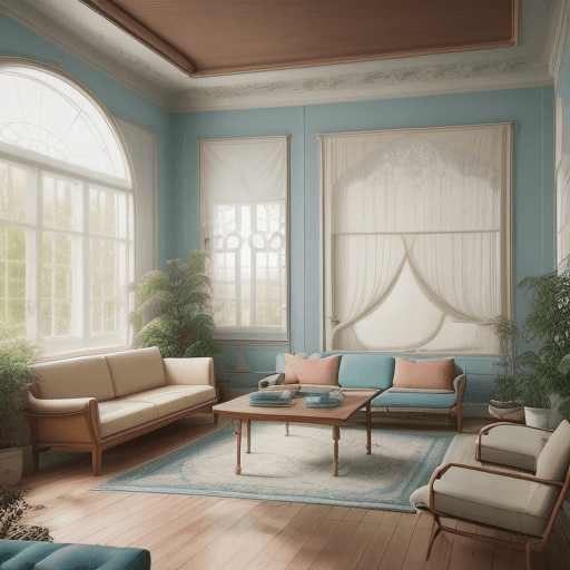 AI generated: High resolution photography interior design, dreamy sunken living room conversation pit, wooden floo...