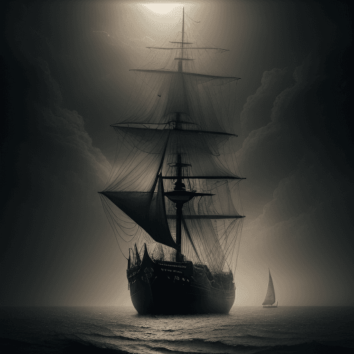 AI generated: Photo of a ultra realistic sailing ship, dramatic light, pale sunrise, cinematic lighting, battered,...