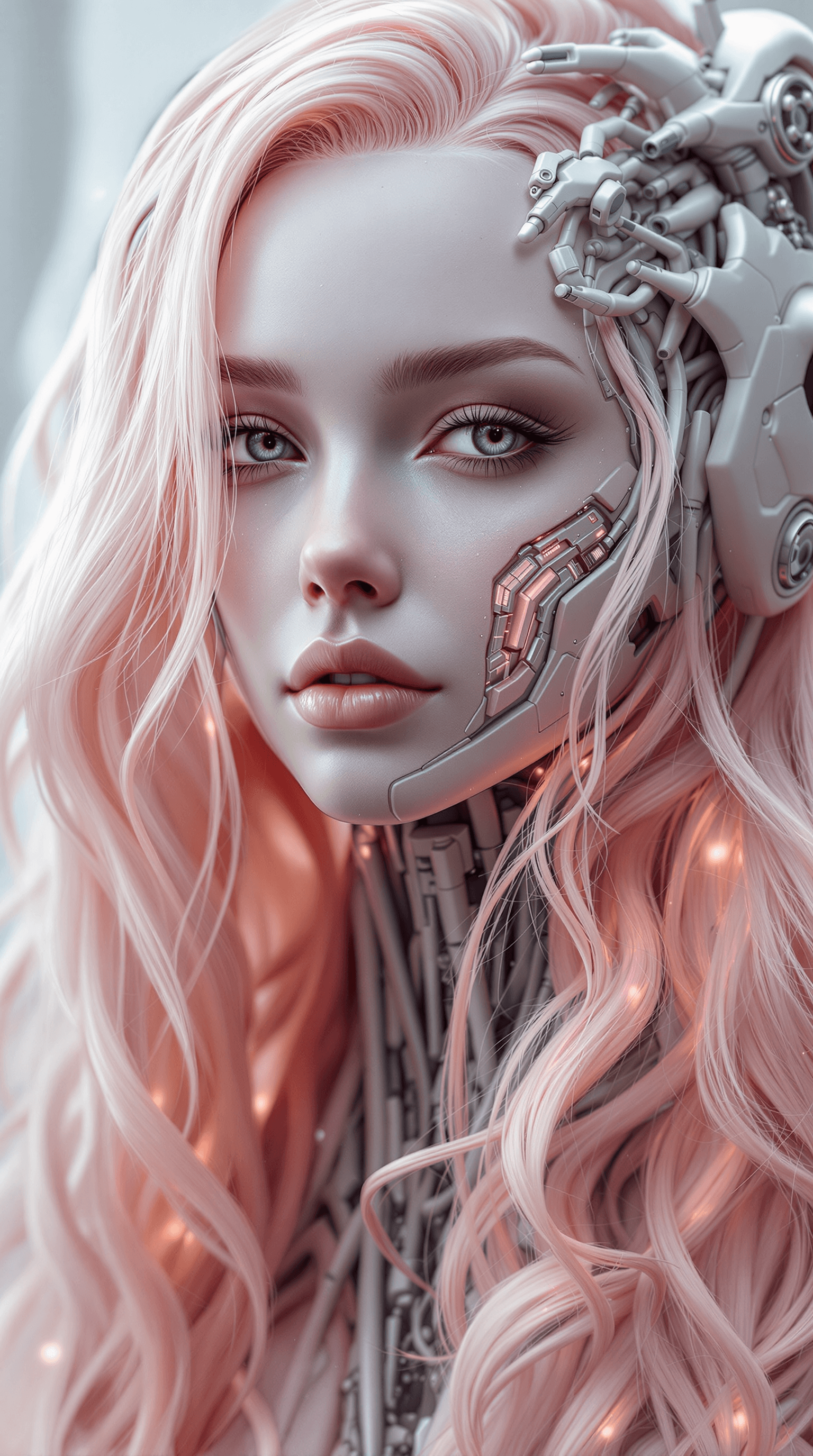 AI generated: Character Sheet, Long wavy,light pink hair,complex 3d render ultra detailed of a beautiful porcelain...