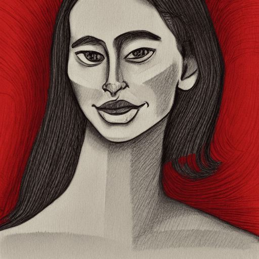 AI generated: sketch of a woman's face, expressive line-work, in the style of beautiful portraits --ar 1:2 --perso...