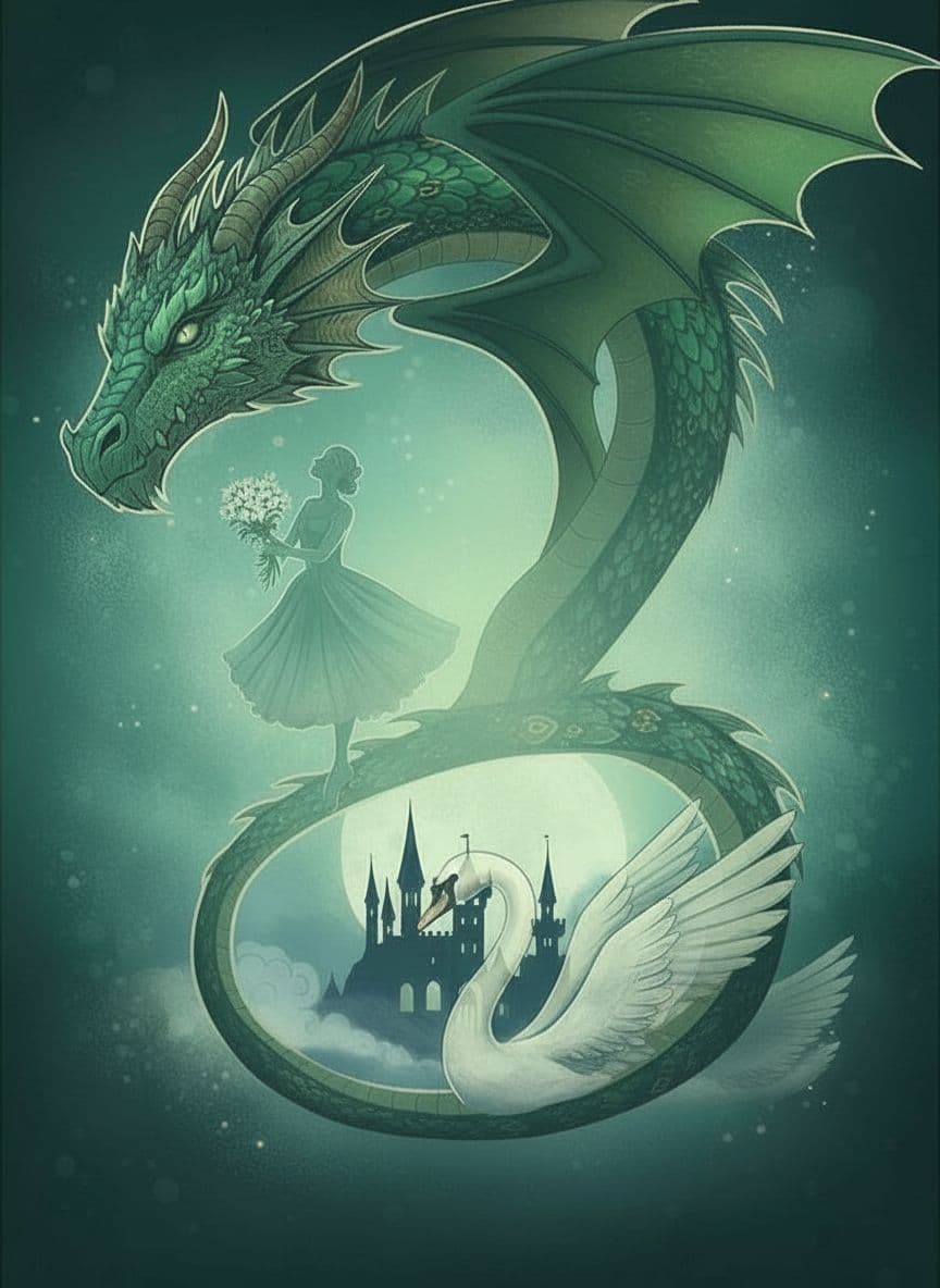 AI generated: Remove the middle tail of the dragon, add solid body to the dragon and wings, DON'T change anything ...