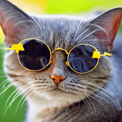 AI generated: un chat qui porte des lunettes de soleil