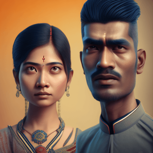 AI generated: Conflicting views of an Indian man and a Chinese women . octane render, trending on artstation, t sy...