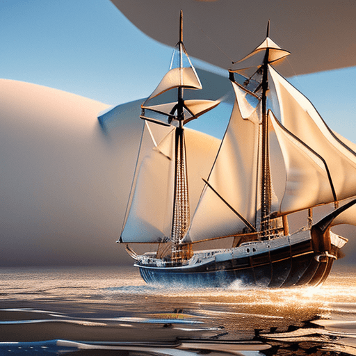 AI generated: Photo of a ultra realistic sailing ship, dramatic light, pale sunrise, cinematic lighting, battered,...