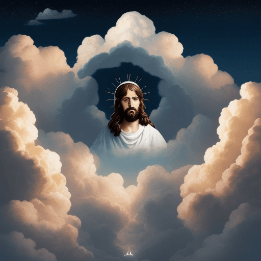 AI generated: ADVENT OF JESUS ​​IN THE CLOUDS