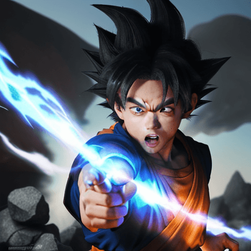 AI generated: Goku Ultra Instinct, dragonballz, white fire, wearing typical dragonball clothes. Very angry. The ba...