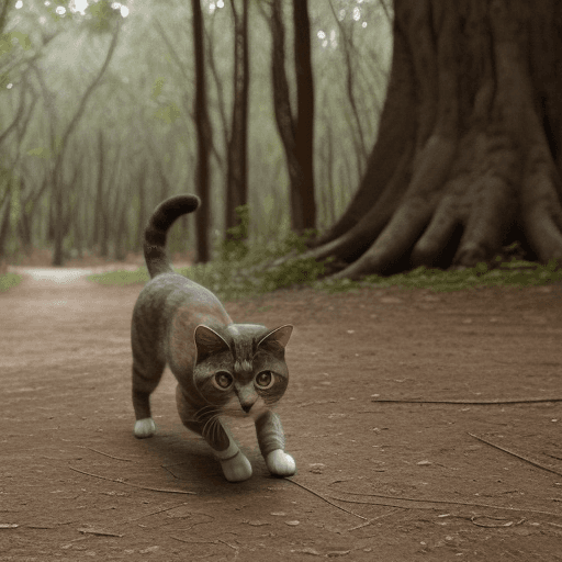 AI generated: una imagen de un gato en el bosque