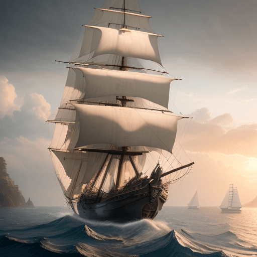 AI generated: Photo of a ultra realistic sailing ship, dramatic light, pale sunrise, cinematic lighting, battered,...