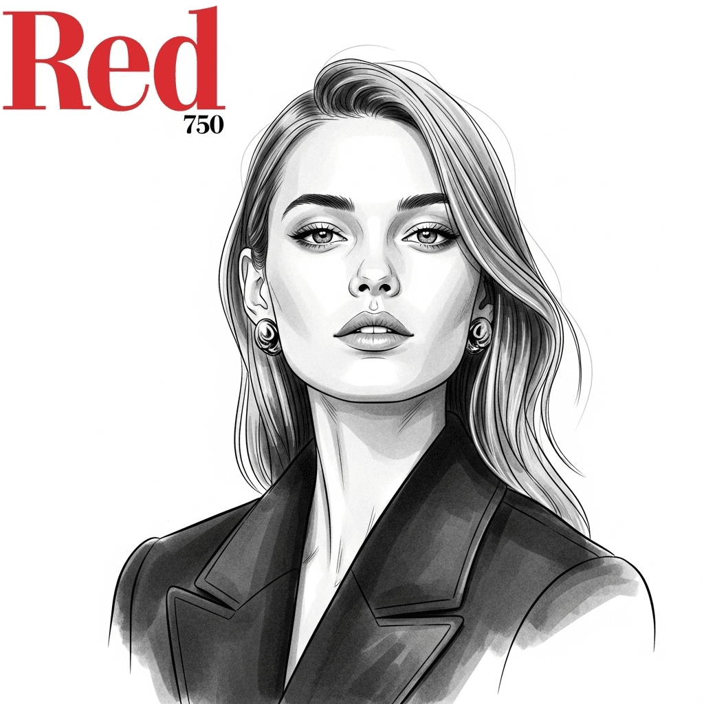 AI generated: an illustration of a woman in black and white, in the style of red, mario testino, serene faces, eff...