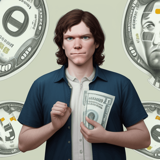 AI generated: Javier Milei as Homer, with dollars in his hand,
hiperrealistic, 
