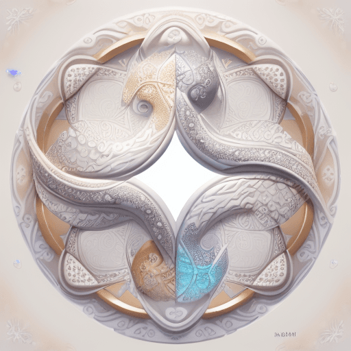 AI generated: An impressive and visually stunning 3D representation of the Yin and Yang design, adorned with intri...